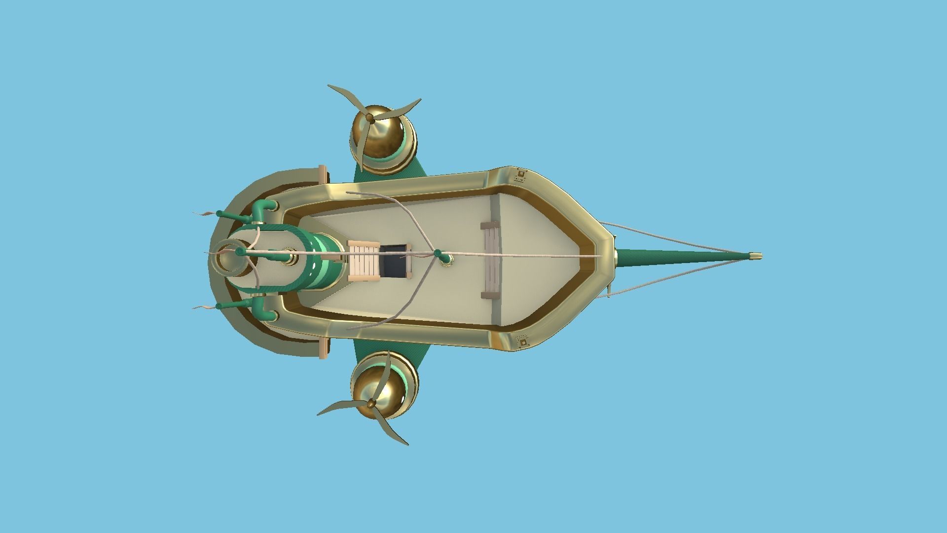 10 Cartoon Airships Collection - Low Poly Ship _32