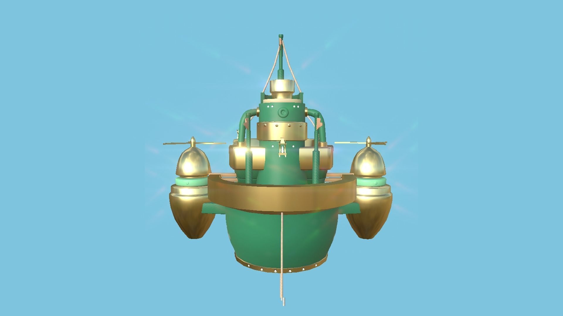 10 Cartoon Airships Collection - Low Poly Ship _34