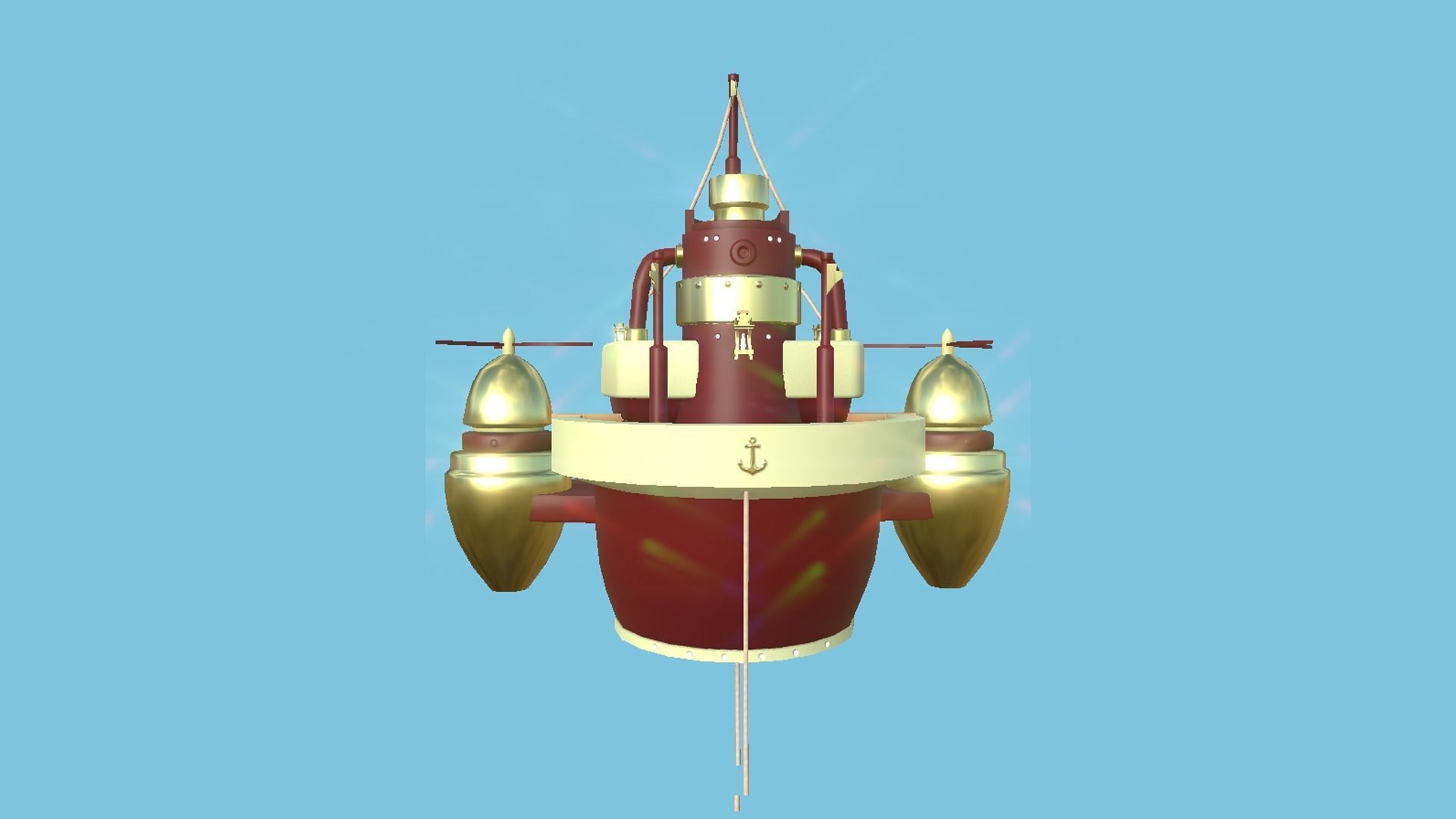 10 Cartoon Airships Collection - Low Poly Ship _36