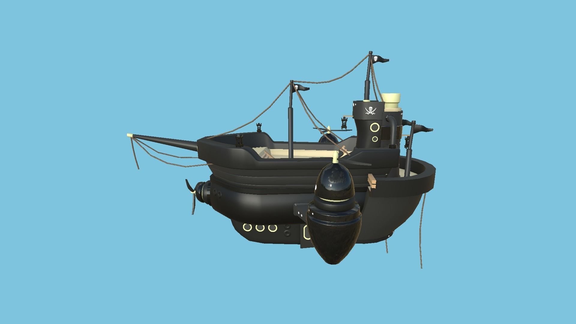10 Cartoon Airships Collection - Low Poly Ship _26