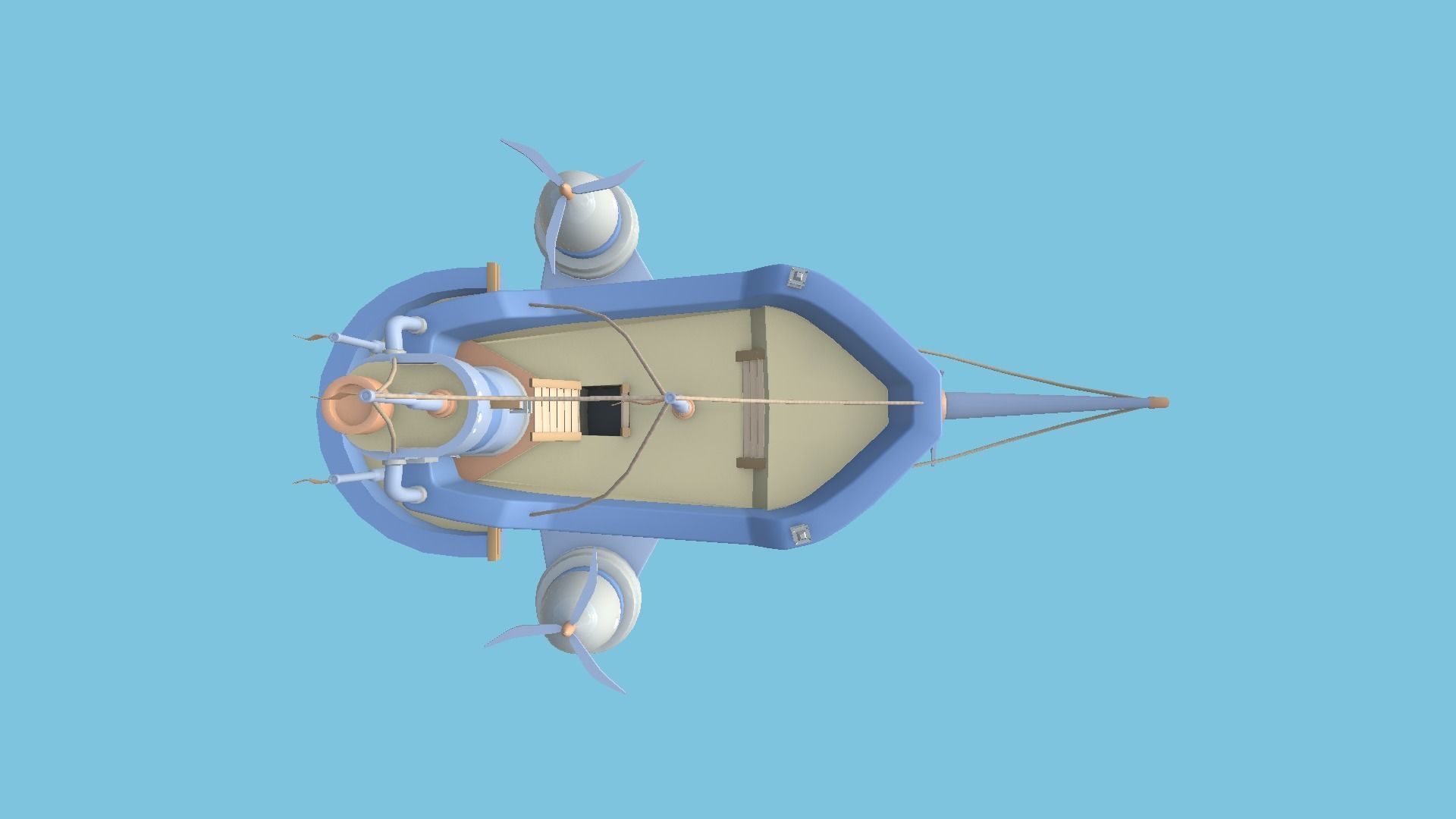 10 Cartoon Airships Collection - Low Poly Ship _42