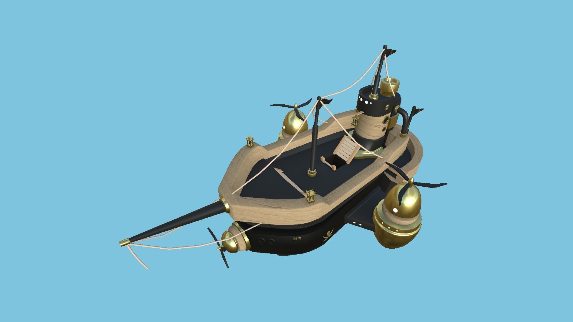 10 Cartoon Airships Collection - Low Poly Ship _91