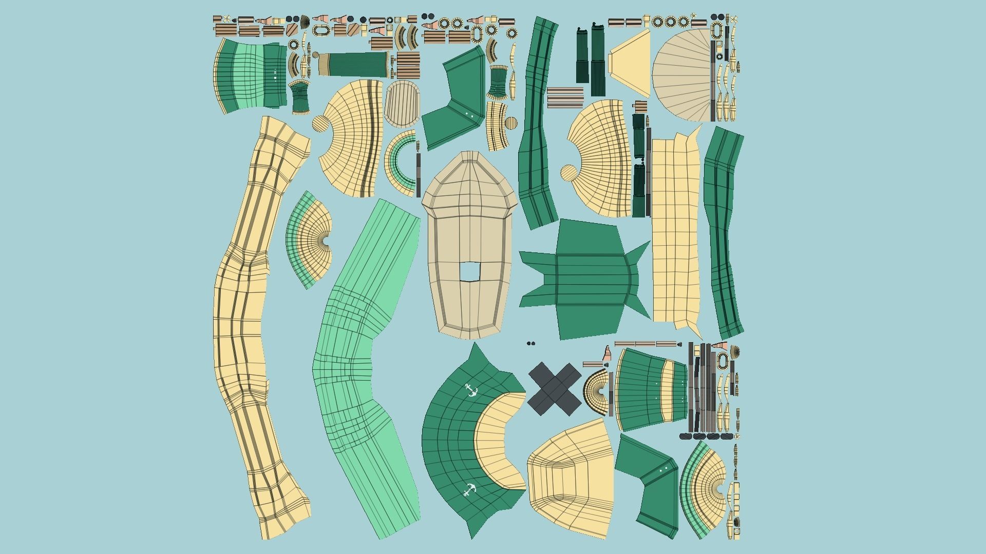 10 Cartoon Airships Collection - Low Poly Ship _94