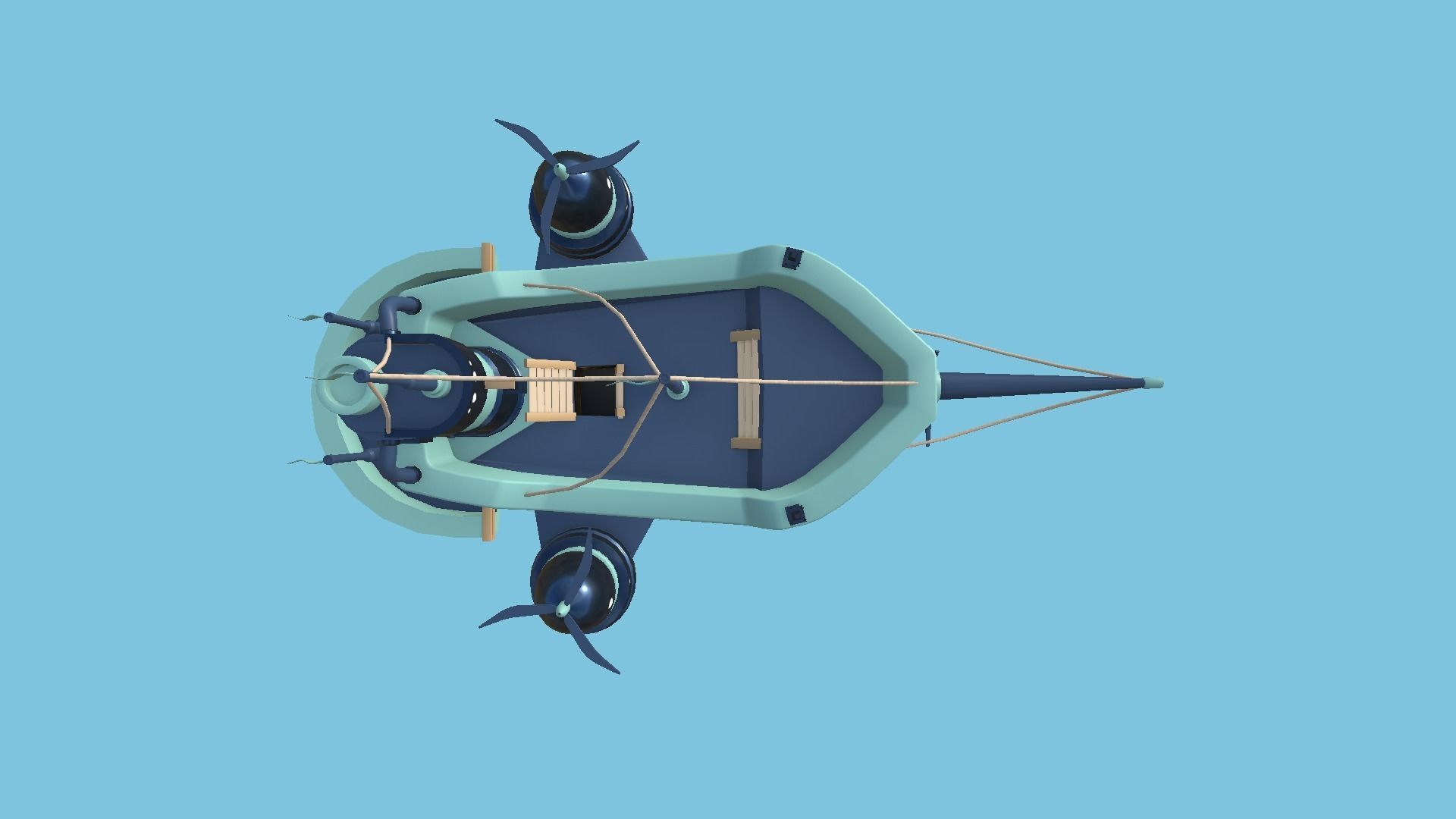 10 Cartoon Airships Collection - Low Poly Ship _57