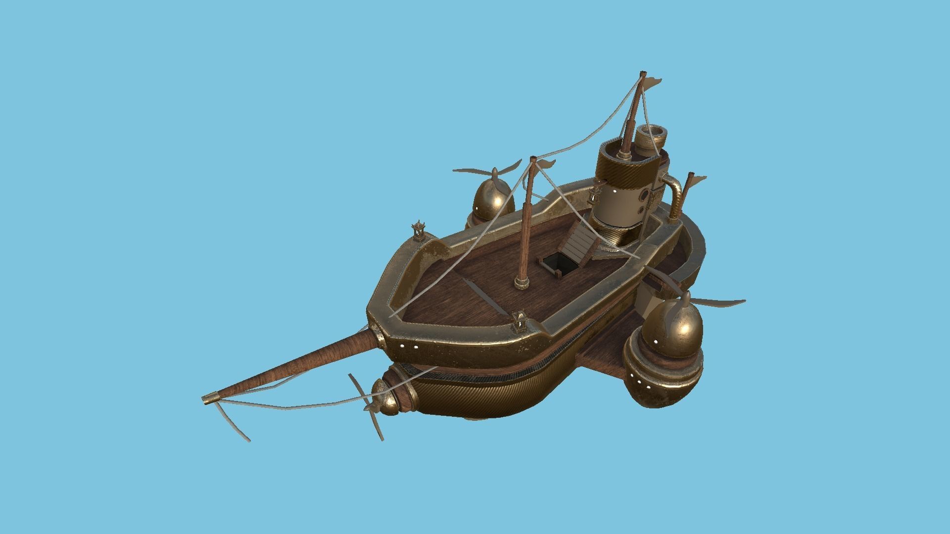 10 Cartoon Airships Collection - Low Poly Ship _45