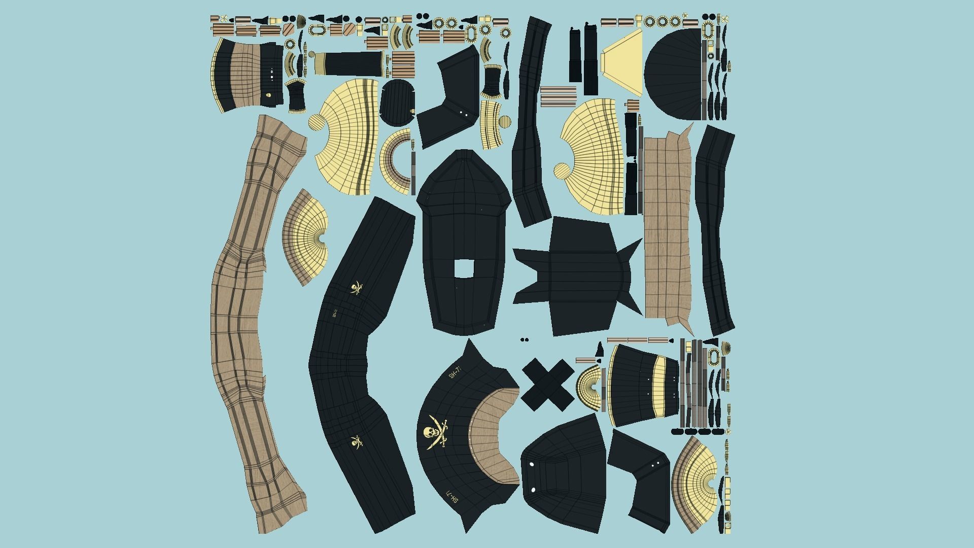 10 Cartoon Airships Collection - Low Poly Ship _70