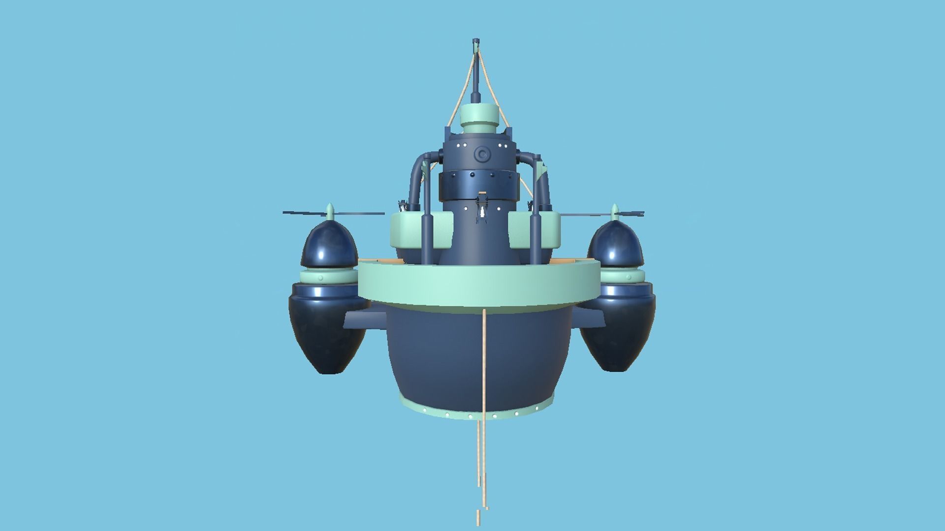 10 Cartoon Airships Collection - Low Poly Ship _58