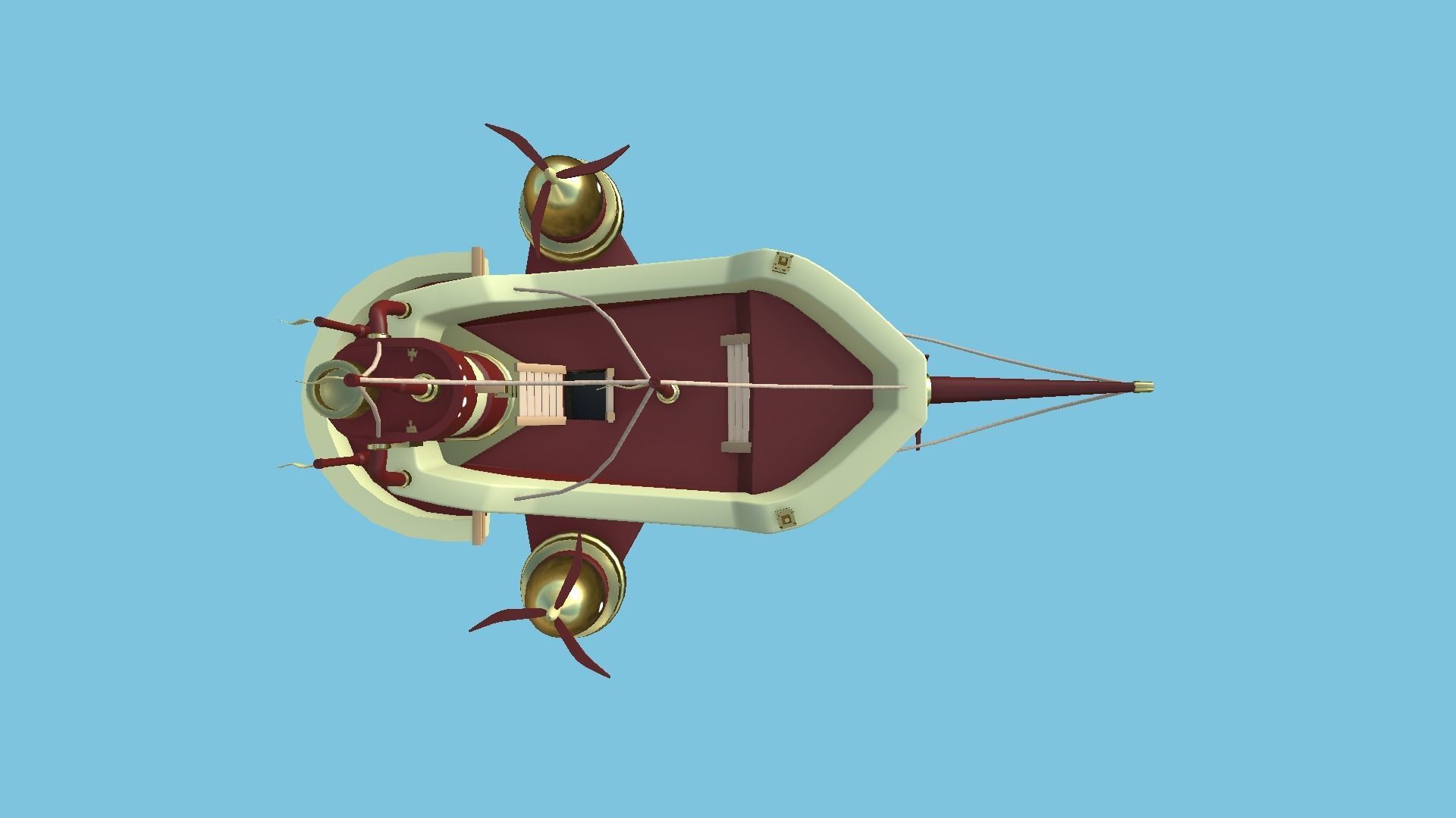 10 Cartoon Airships Collection - Low Poly Ship _35