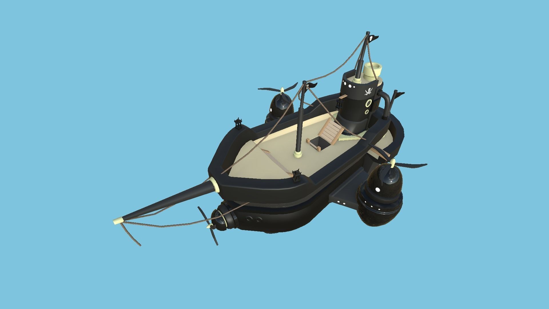 10 Cartoon Airships Collection - Low Poly Ship _44