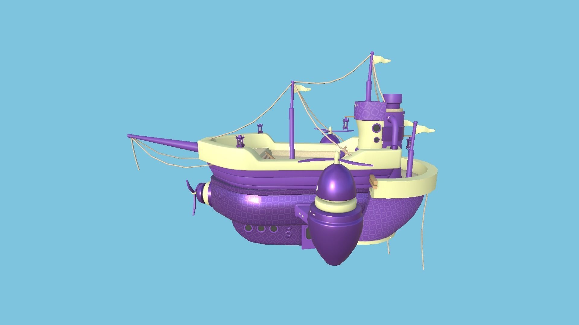 10 Cartoon Airships Collection - Low Poly Ship _43