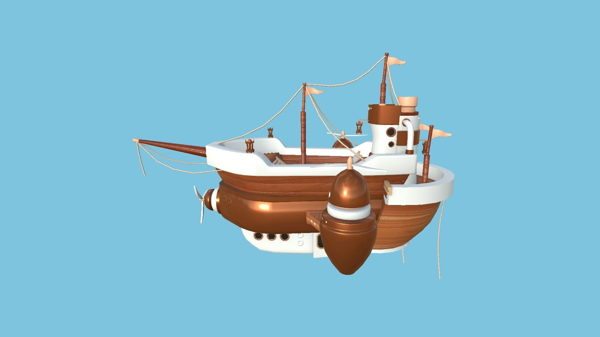 10 Cartoon Airships Collection - Low Poly Ship _84