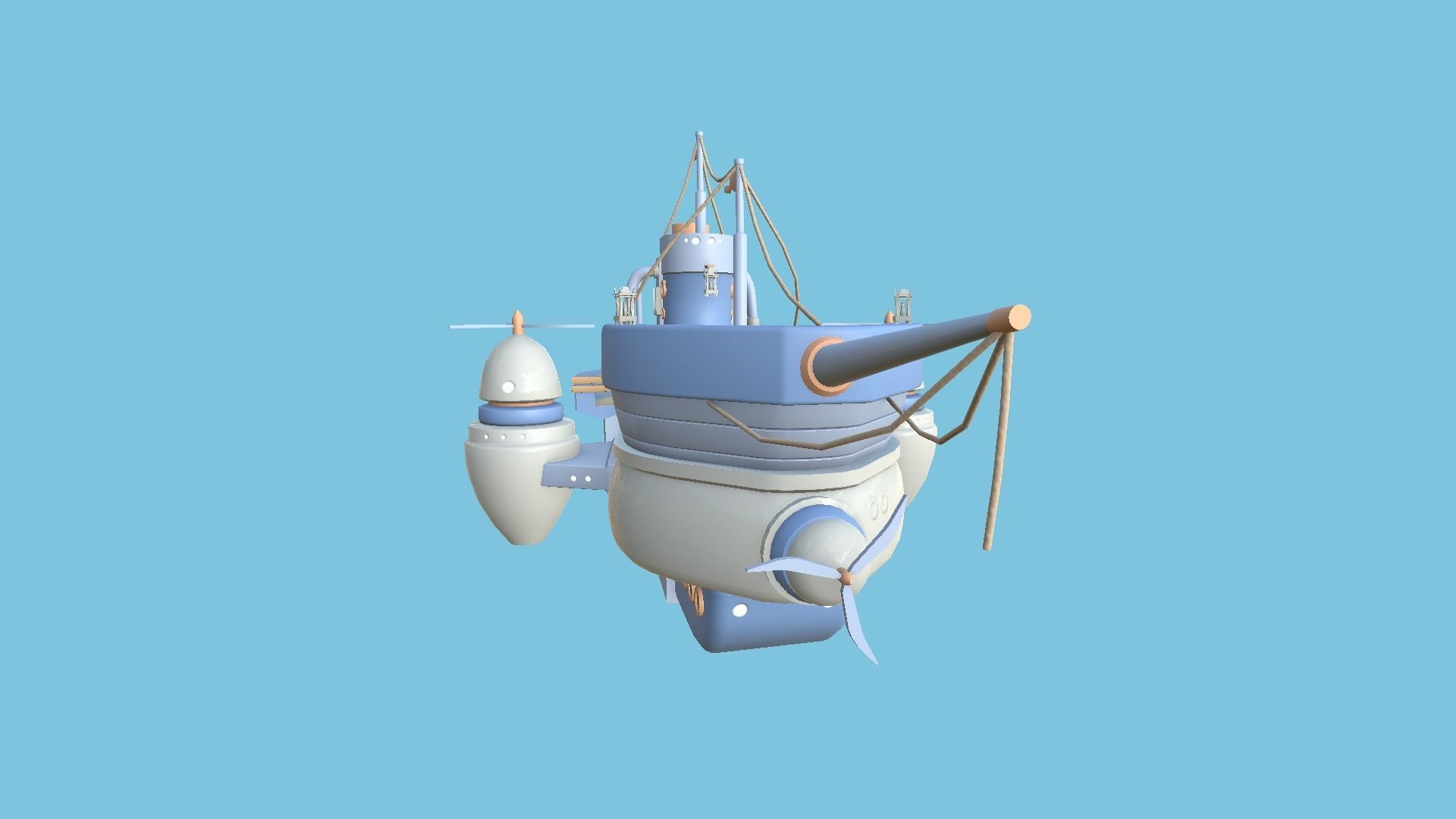 10 Cartoon Airships Collection - Low Poly Ship _98