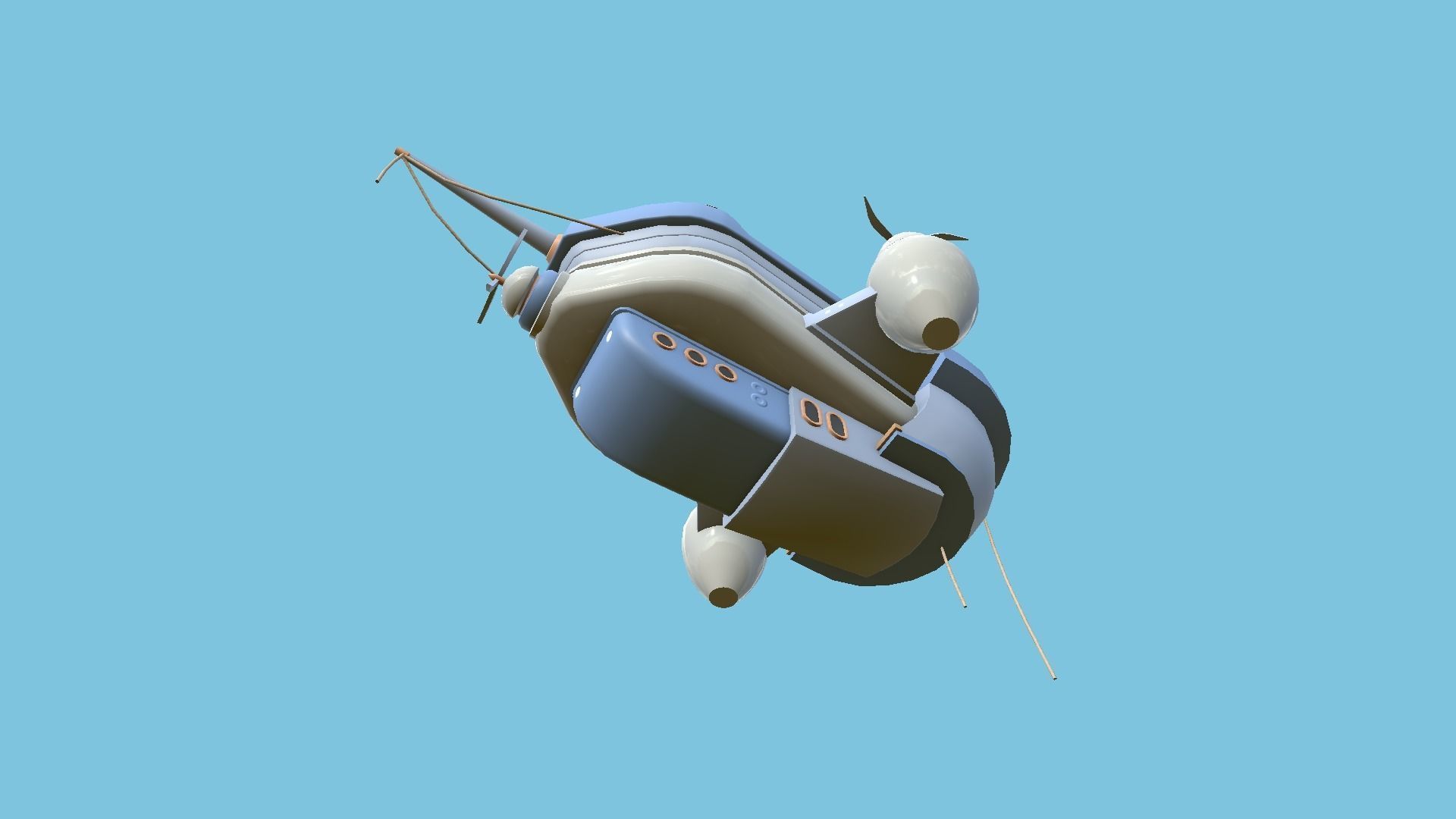 10 Cartoon Airships Collection - Low Poly Ship _23