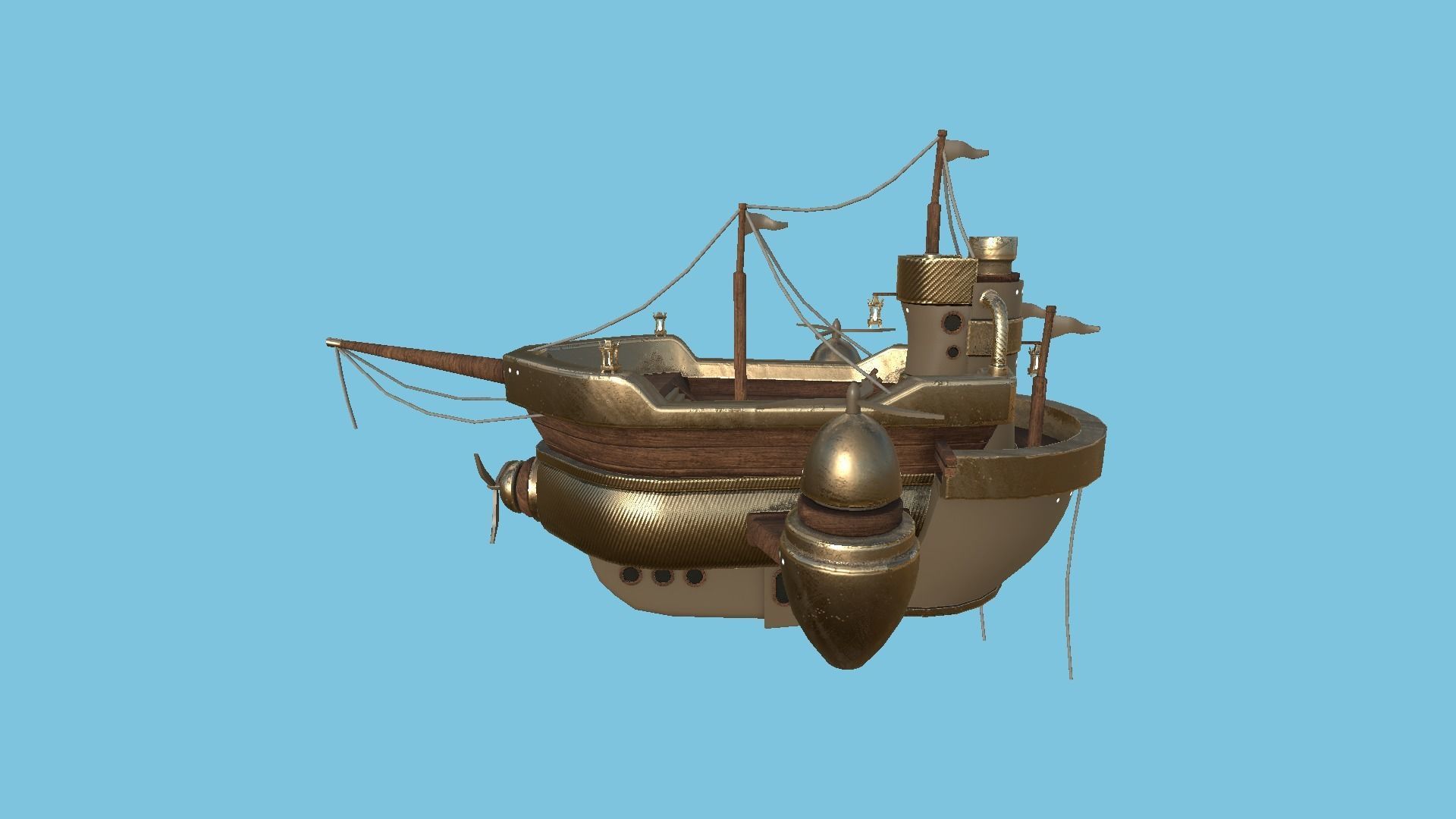 10 Cartoon Airships Collection - Low Poly Ship _93