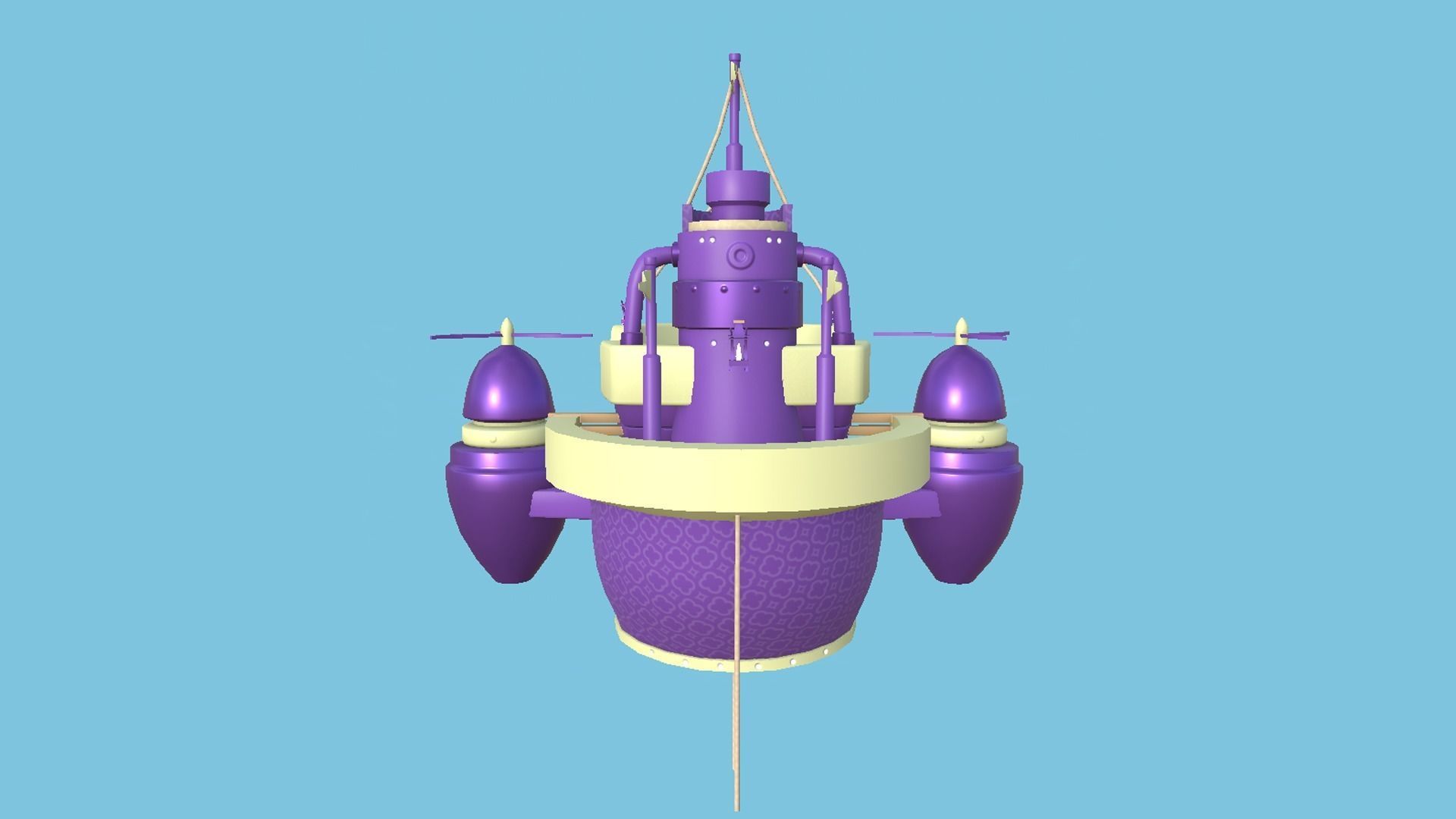 10 Cartoon Airships Collection - Low Poly Ship _87