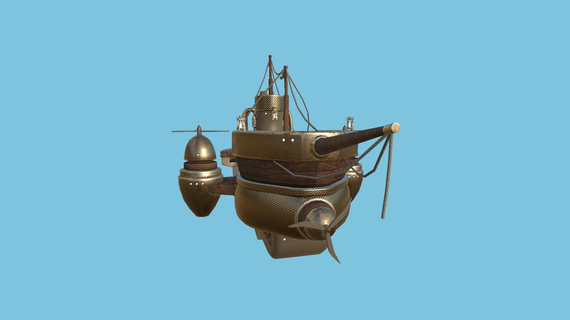 10 Cartoon Airships Collection - Low Poly Ship _99