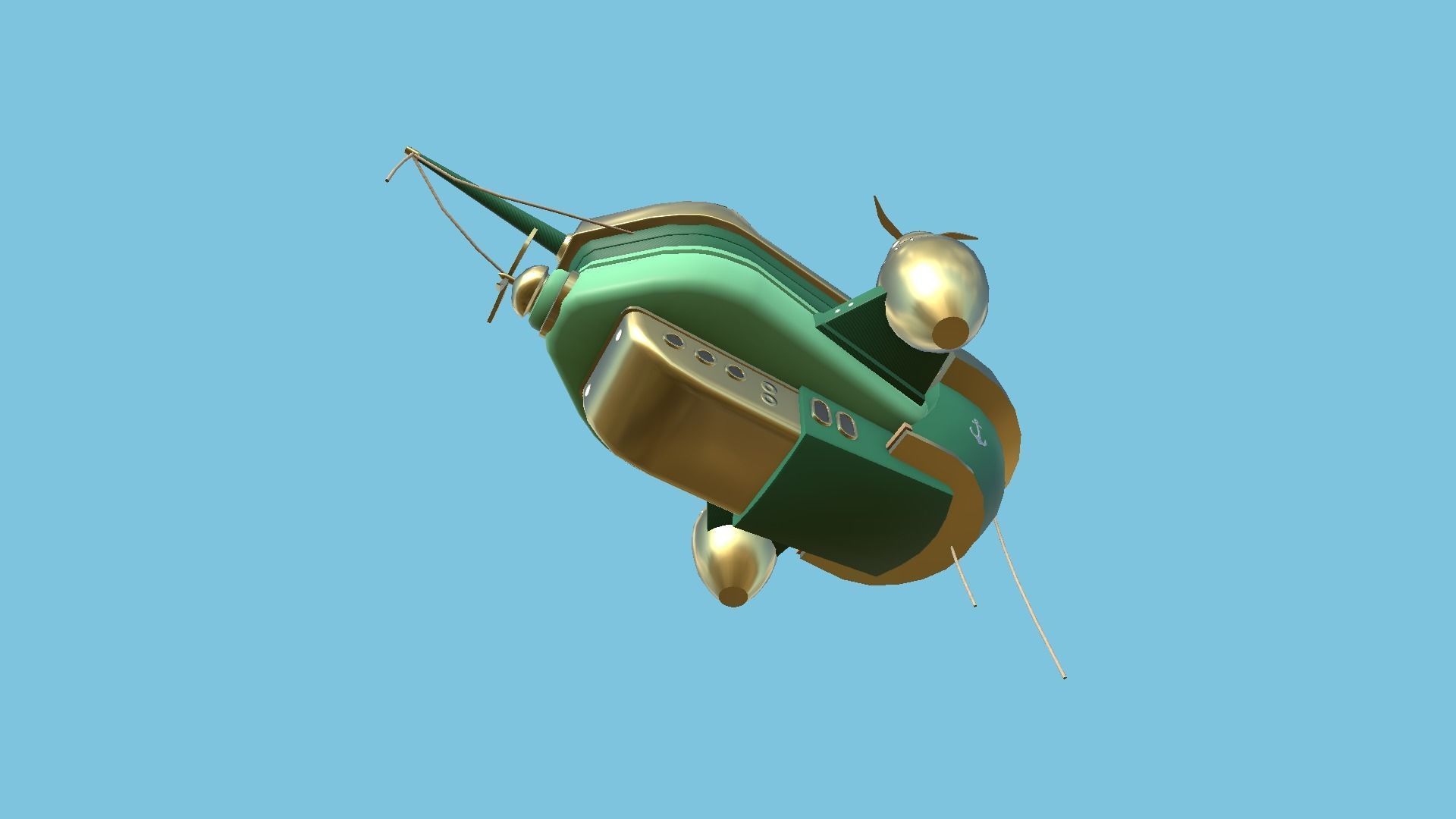 10 Cartoon Airships Collection - Low Poly Ship _80