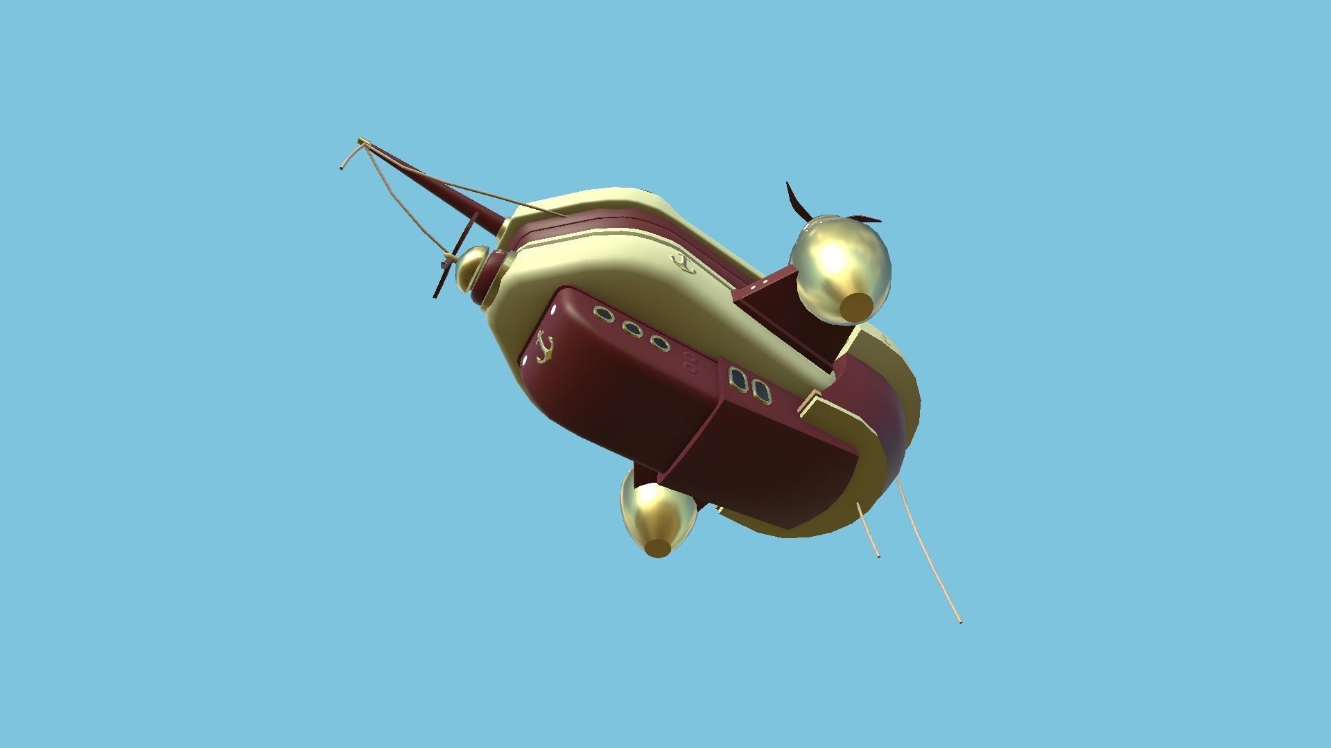10 Cartoon Airships Collection - Low Poly Ship _22
