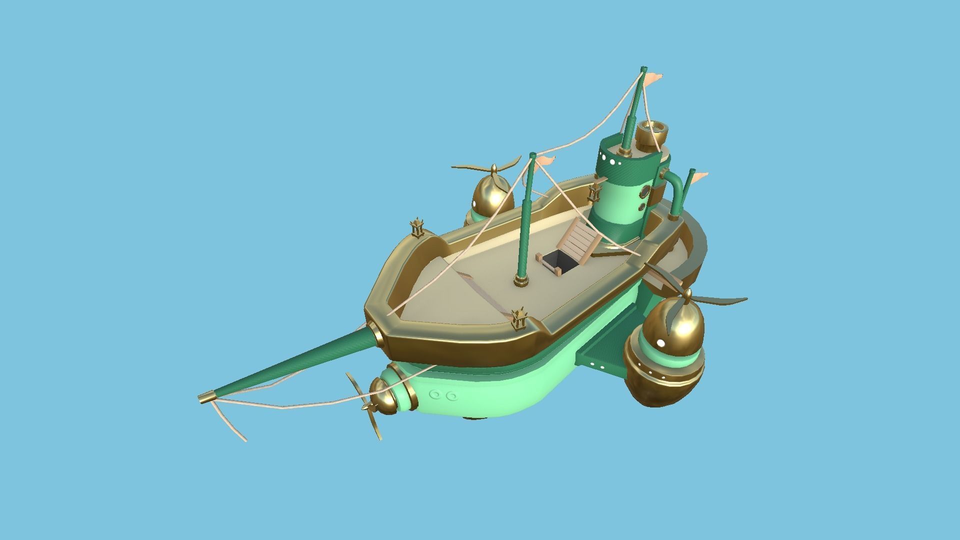 10 Cartoon Airships Collection - Low Poly Ship _79