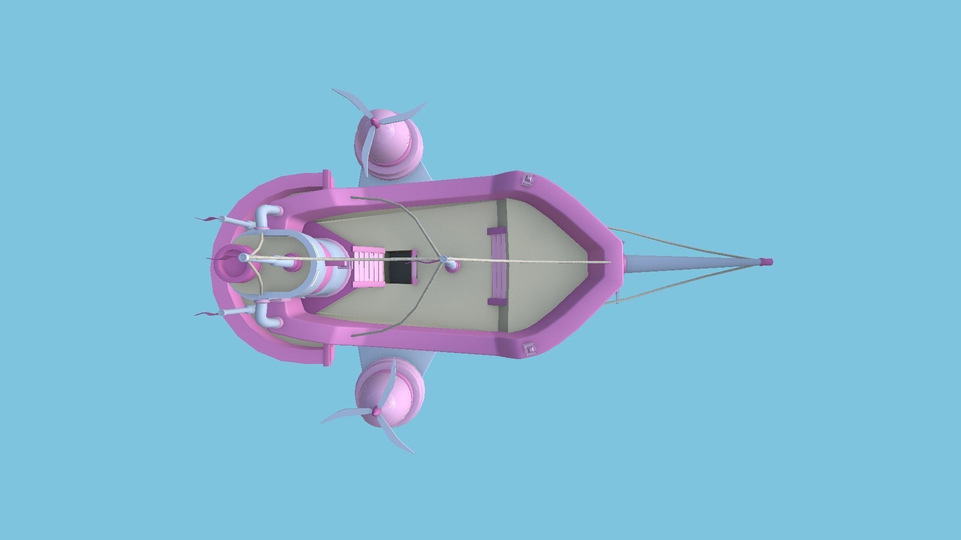 10 Cartoon Airships Collection - Low Poly Ship _86