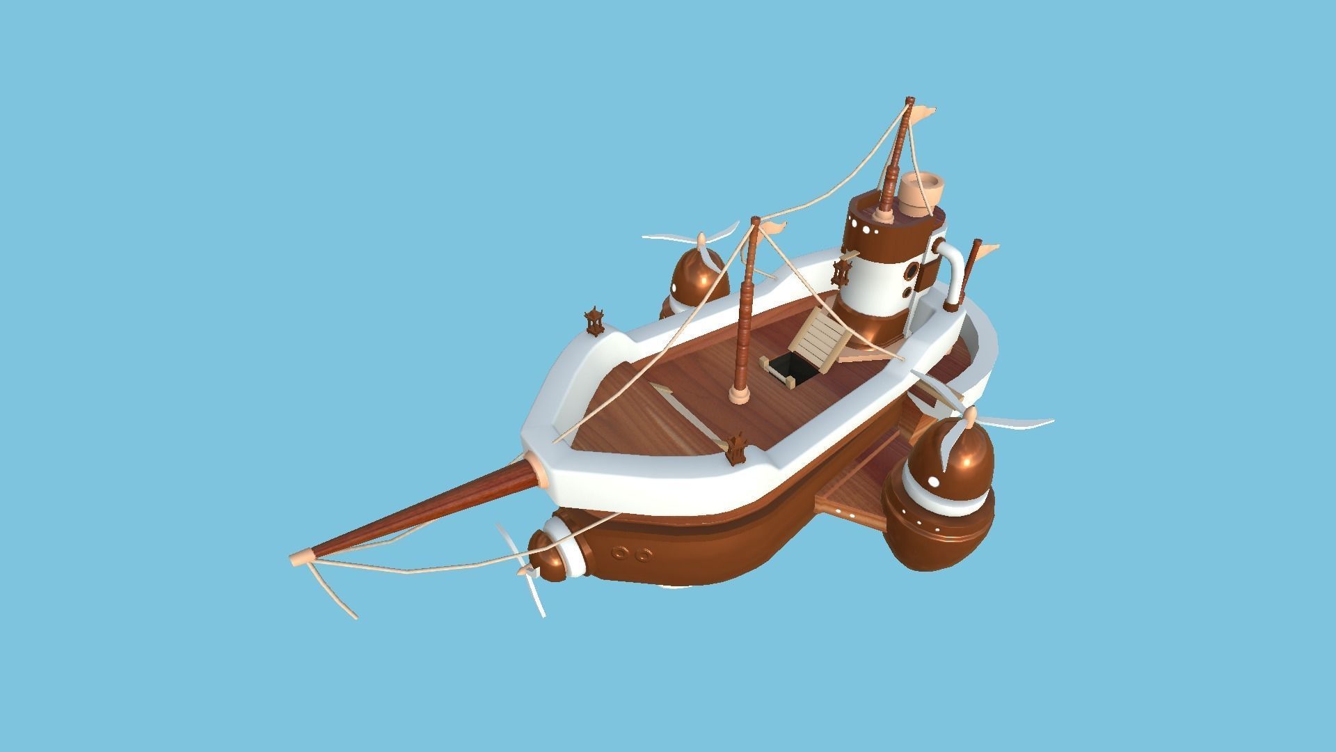 10 Cartoon Airships Collection - Low Poly Ship _28
