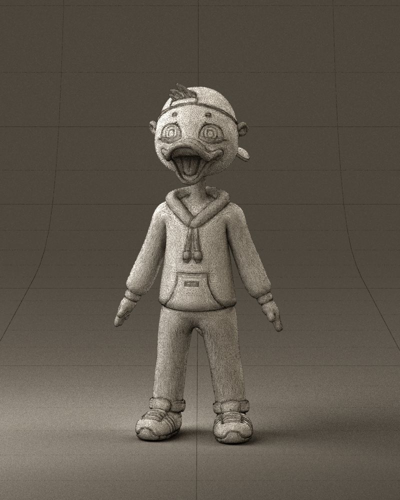 Humanoid platypus 0886 3D Print Ready 3D print model_24