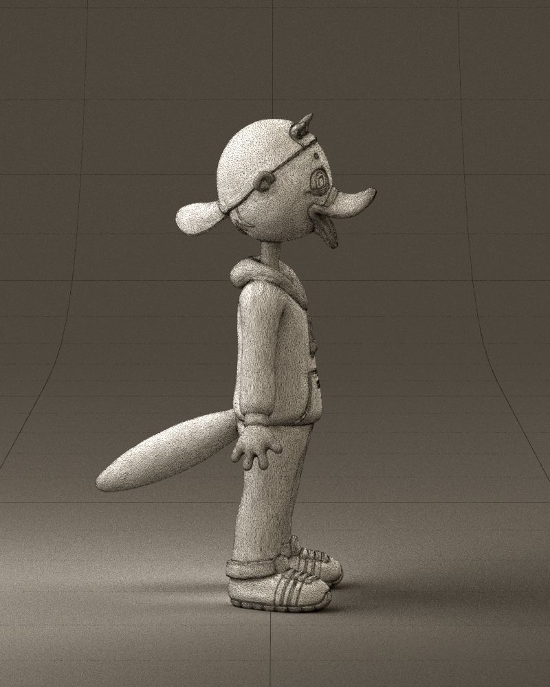 Humanoid platypus 0886 3D Print Ready 3D print model_28
