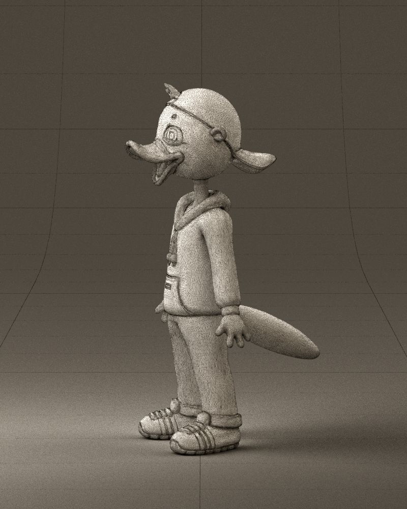 Humanoid platypus 0886 3D Print Ready 3D print model_33