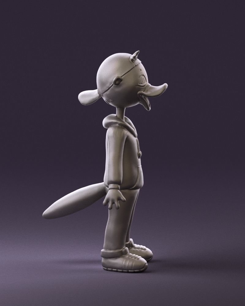 Humanoid platypus 0886 3D Print Ready 3D print model_4