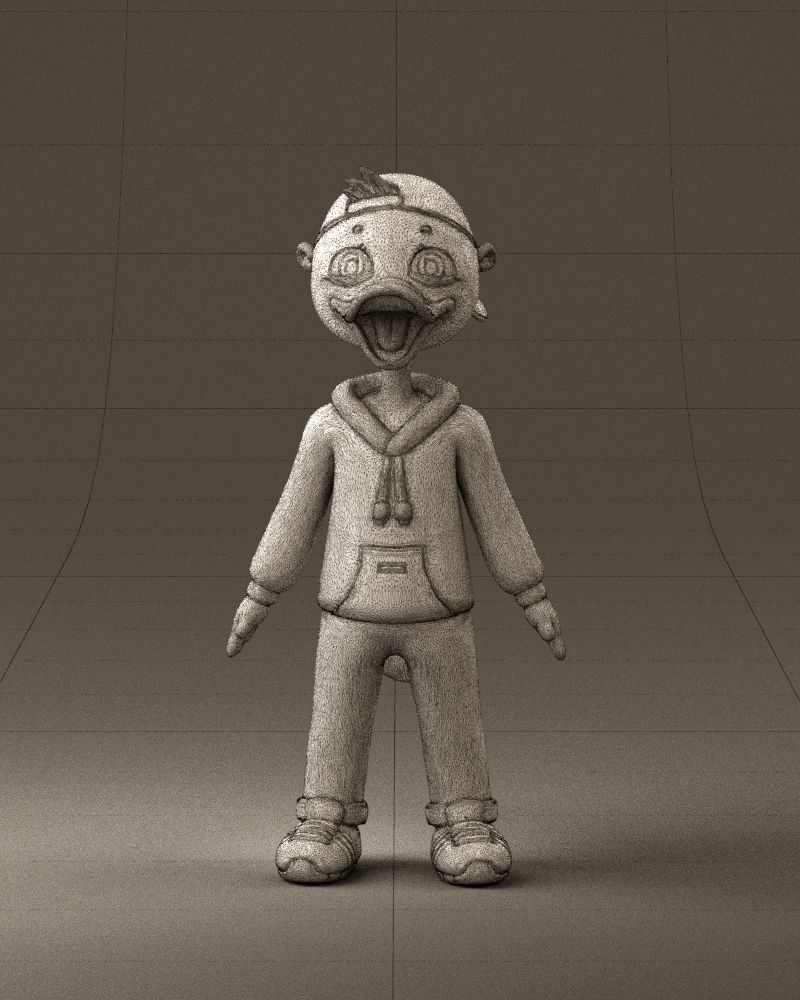 Humanoid platypus 0886 3D Print Ready 3D print model_25