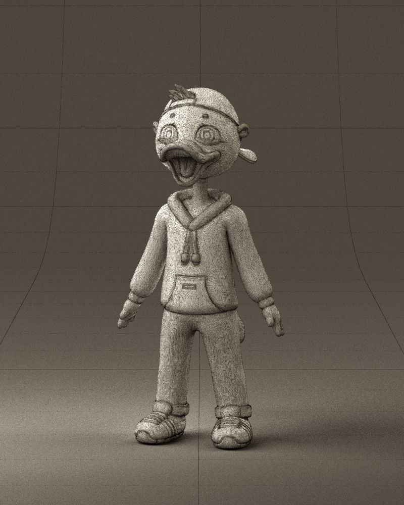 Humanoid platypus 0886 3D Print Ready 3D print model_35