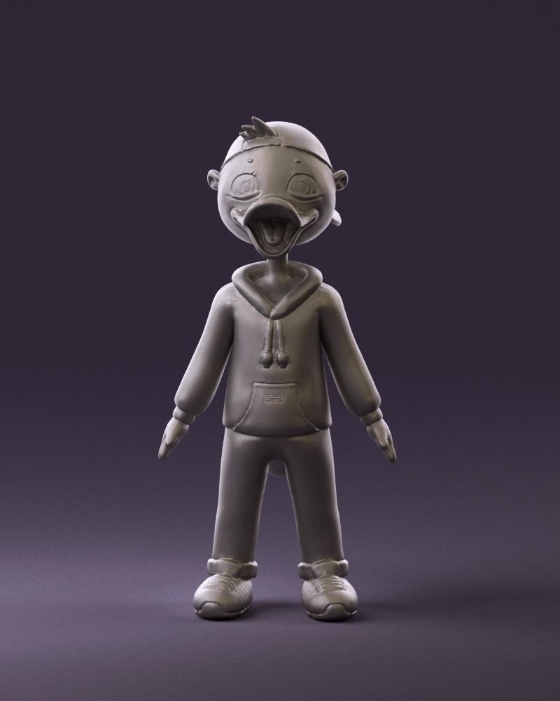 Humanoid platypus 0886 3D Print Ready 3D print model_1