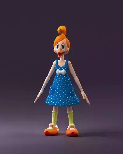 Humanoid woman duck 0884