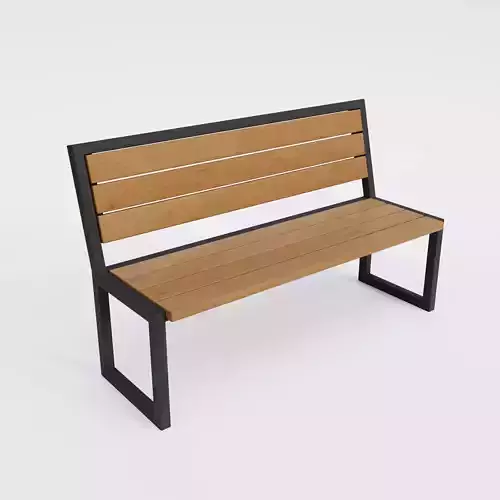 Model street bench Low-poly 3D model