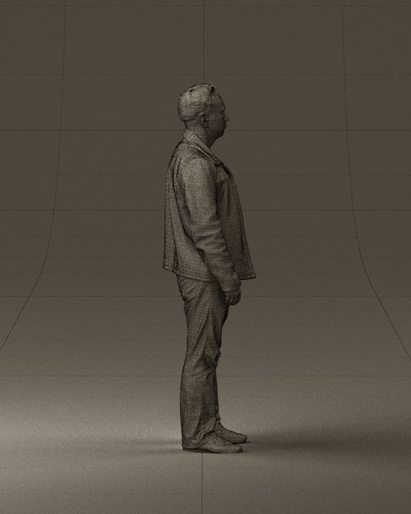 Man in 90s brown leather jacket 0875 3D model_28