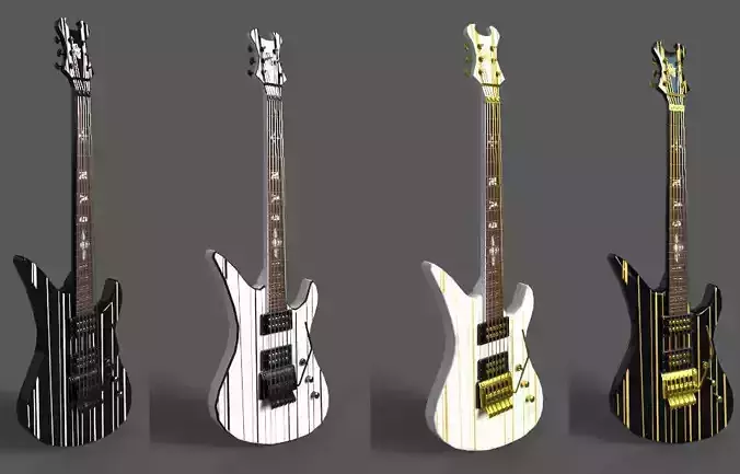 Guitar Synyster Gates signature Low-poly 3D model Guitar Synyster Gates signature Low-poly 3D model