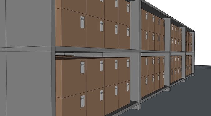 07 METAL  RACKS STACKED BOX ITEM INTERIOR MISCELLANEOUS EXTRA Free low-poly 3D model