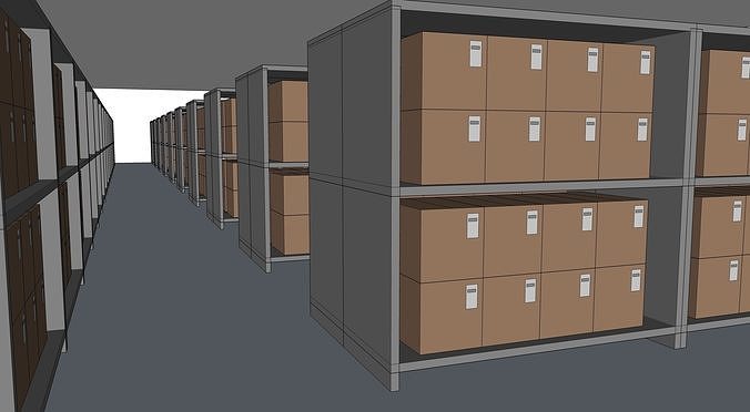 08 WAREHOUSE RACKS STACKED BOX ITEM INTERIOR MISCELLANEOUS EXTRA Free low-poly 3D model