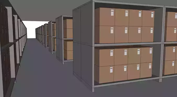 08 WAREHOUSE RACKS STACKED BOX ITEM INTERIOR MISCELLANEOUS EXTRA