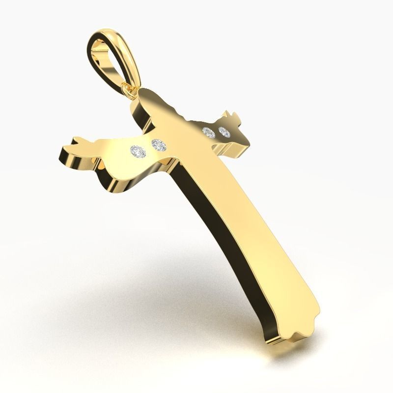 JESUS CROSS DIAMOND PENDANT 3D print model_3