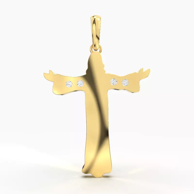 JESUS CROSS DIAMOND PENDANT 3D print model_0