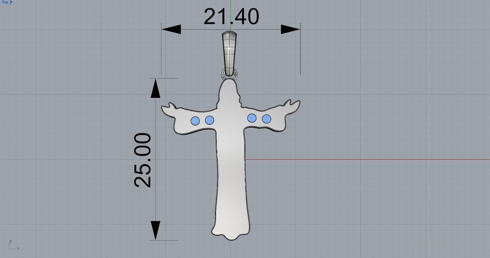 JESUS CROSS DIAMOND PENDANT 3D print model_7