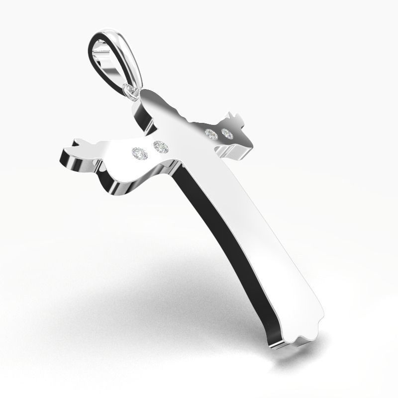 JESUS CROSS DIAMOND PENDANT 3D print model_13