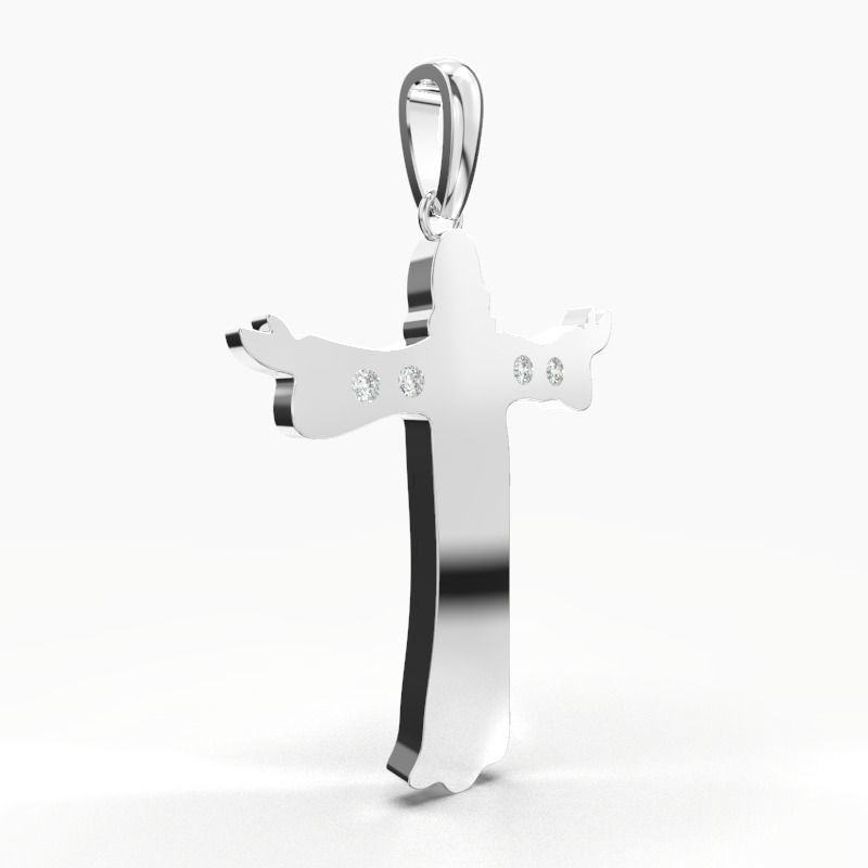 JESUS CROSS DIAMOND PENDANT 3D print model_10