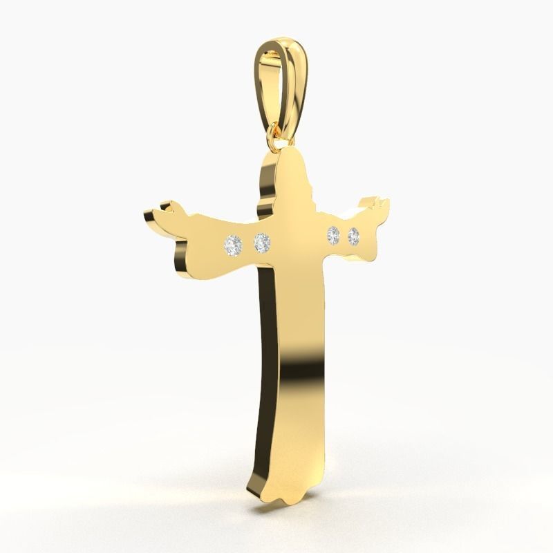 JESUS CROSS DIAMOND PENDANT 3D print model_4