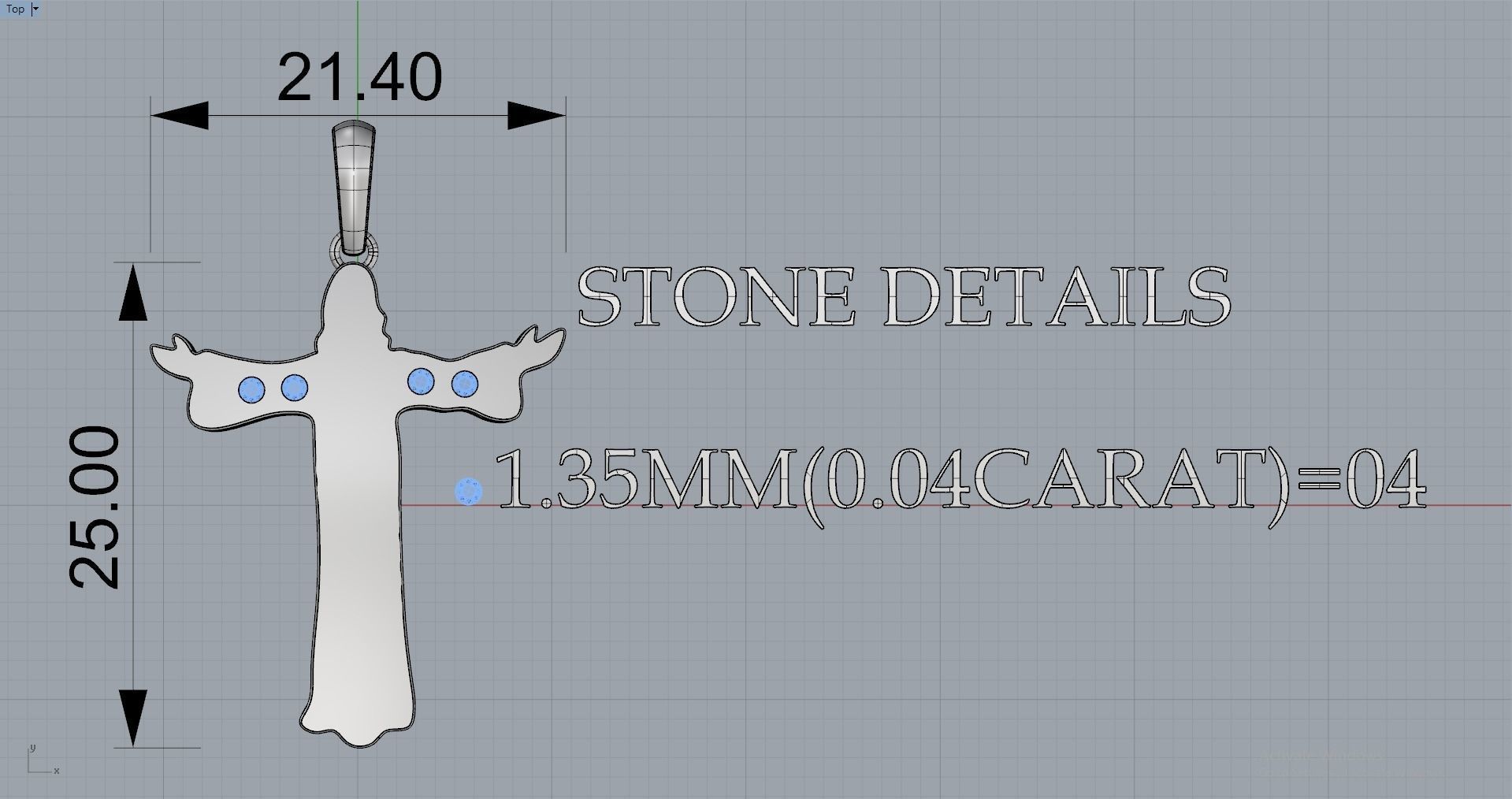 JESUS CROSS DIAMOND PENDANT 3D print model_5