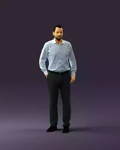 Man in office style hand in pocket 0889