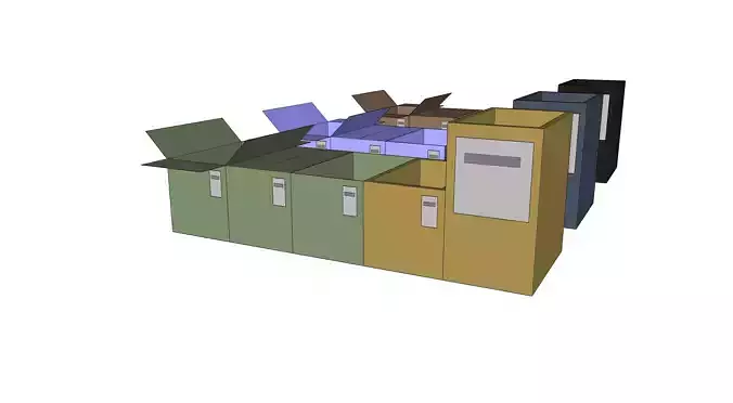 16 COLORED BOX AND METAL CONTAINER JOINED ITEMS