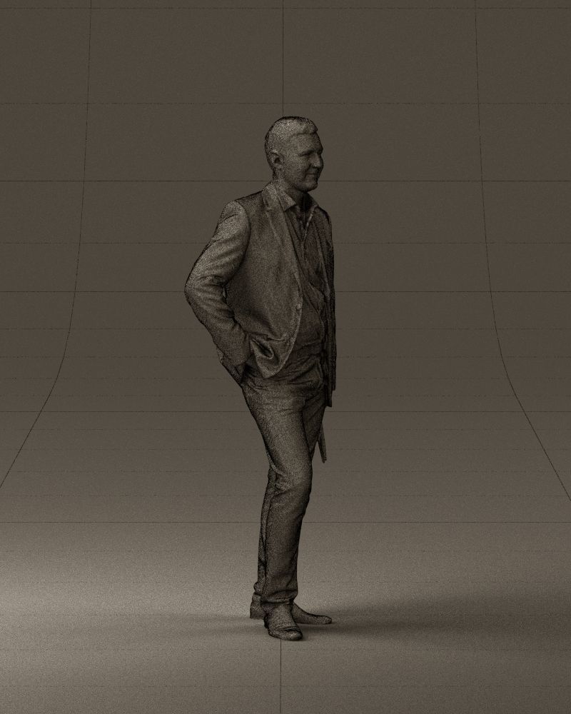 Man in suit top with drum sticks 0888 3D model_27