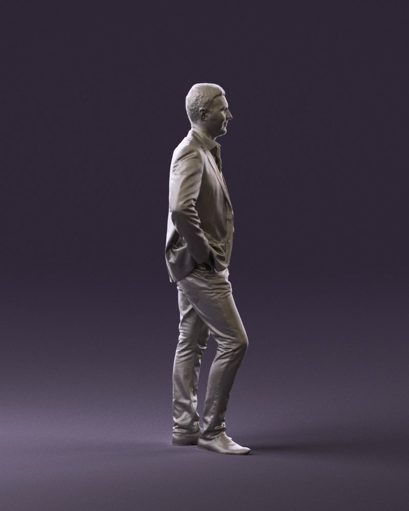 Man in suit top with drum sticks 0888 3D model_16